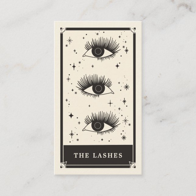 Affärskortet Celestial Tarot Lash Black Visitkort (Framsida)
