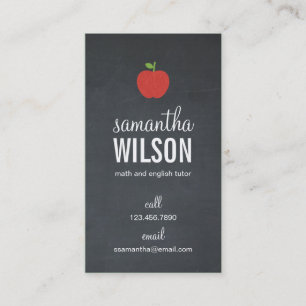 Affärskortet Chalkboard Apple Teacher - Groon Visitkort