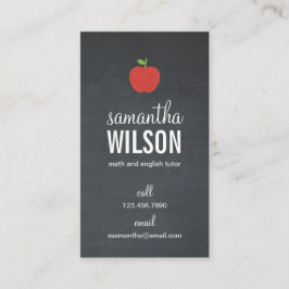 Affärskortet Chalkboard Apple Teacher Visitkort