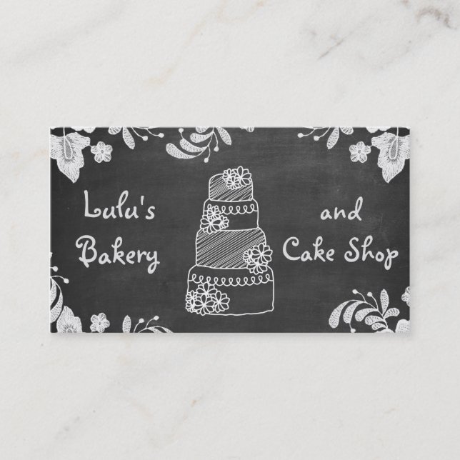 Affärskortet Chalkboard Bakery Visitkort (Framsida)