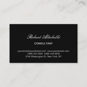Affärskortet Charming Black & White Script Visitkort
