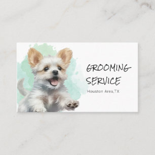 Affärskortet Cheerful Hund Pet Groomer Visitkort