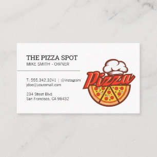 Affärskortet Chef Hat Pizza Logotyp Visitkort