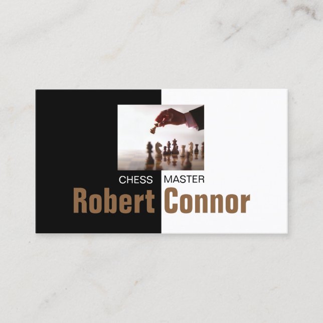 Affärskortet Chess Master Game Black & White Visitkort (Framsida)