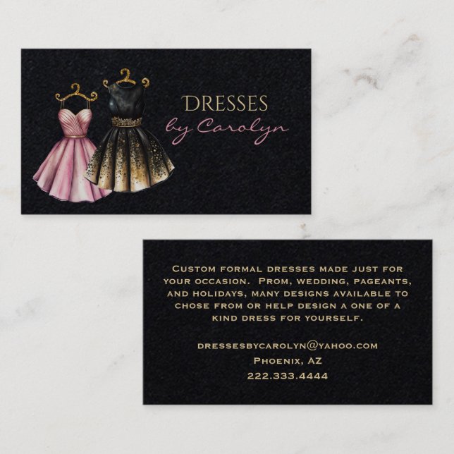 Affärskortet chic Dress Tailor Visitkort (Fram/baksida)