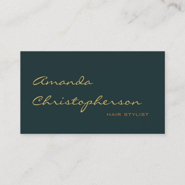 Affärskortet chic Handskrift Script Hair Stylist Visitkort (Framsida)