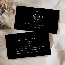 Affärskortet chic svart typografi, Logotyp