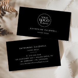 Affärskortet chic svart typografi, Logotyp Visitkort