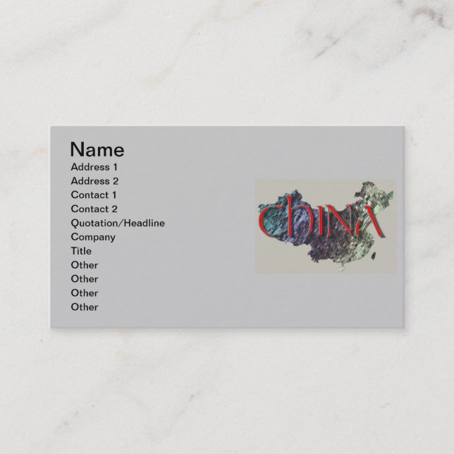 Affärskortet china visitkort (Framsida)