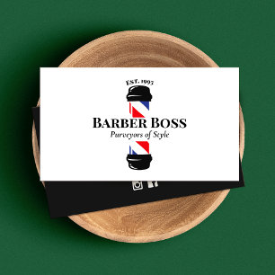 Affärskortet Classic Barber Pole Barbershop Visitkort