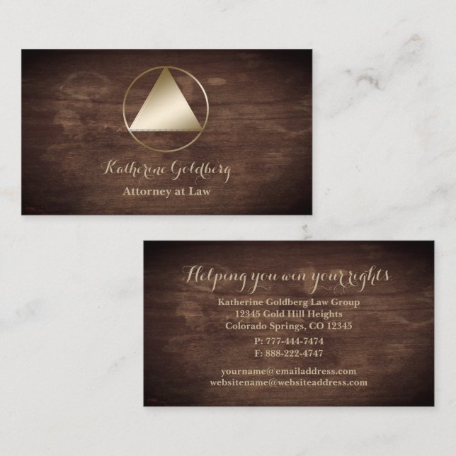 Affärskortet Classic Old school Attorney Visitkort (Fram/baksida)