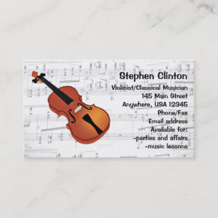 Affärskortet Classician Violinist Visitkort
