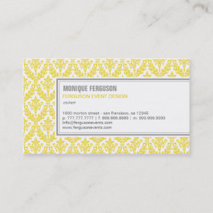 Affärskortet Classy Damask - Lemon Visitkort