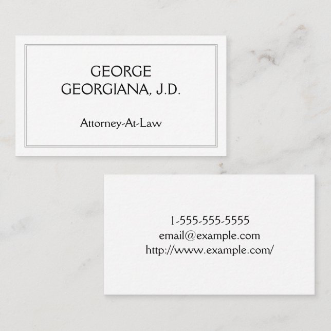 Affärskortet Classy & Minimal Attorney-At Law Visitkort (Fram/baksida)