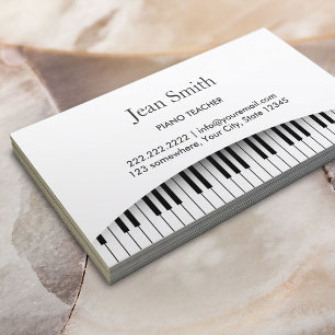 Affärskortet Classy Piano Nycklar Piano Teacher Visitkort