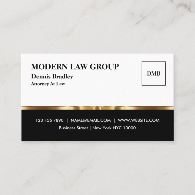 Affärskortet Classy Professionell Glossy Attorney Visitkort (Framsida)