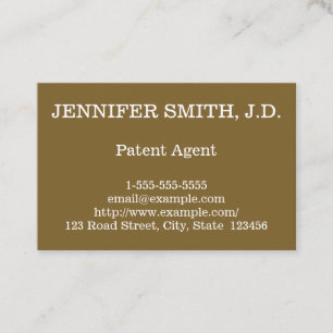 Affärskortet Clean and Professionell Patent Agent Visitkort