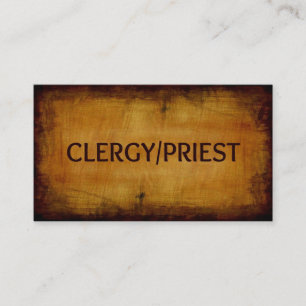 Affärskortet Clergy Priest Wood Grain Visitkort