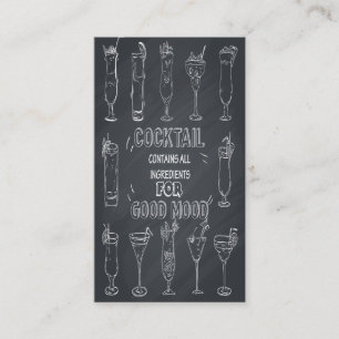 Affärskortet Cocktail Chalkboard Bartender Visitkort