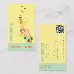 Affärskortet Cocktail Glass Party Planner Visitkort
