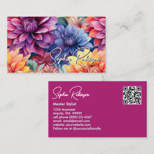 Affärskortet Colorful Dahlia Flowers Rabattkort