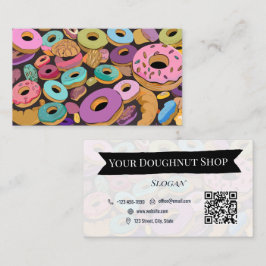 Affärskortet Colorful Doughnut Shop Bakery Simple Visitkort