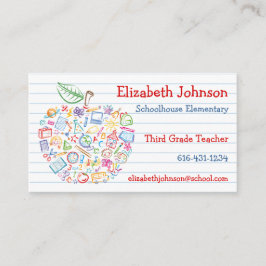 Affärskortet Colorful Teacher Apple Visitkort