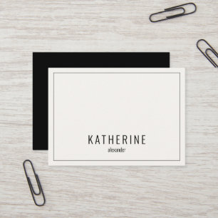 Affärskortet contemporary Cream & Black Simple Visitkort