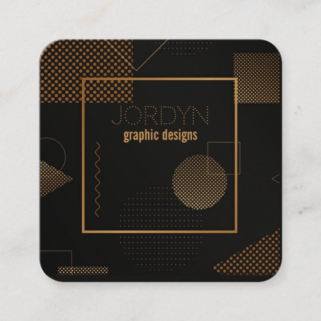 affärskortet contemporary grafikdesigner fyrkantigt visitkort (Framsida)