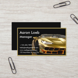 Affärskortet coola Automotive golden car Detection Visitkort