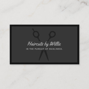 Affärskortet coola Black Barber Clipper Scissors Visitkort