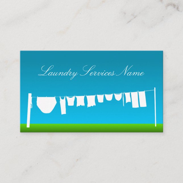 Affärskortet coola Blue and Grönt Tvätt Services Visitkort (Framsida)