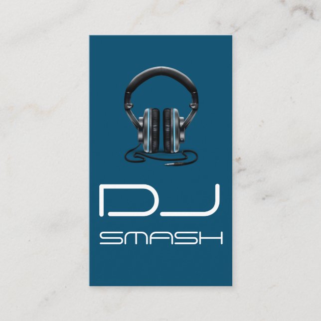 Affärskortet coola Blue DJ Music Visitkort (Framsida)