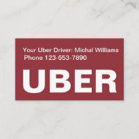 Affärskortet coola för enkel körning av Uber Drive