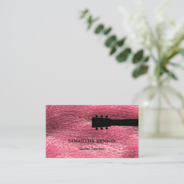 Affärskortet coola & Modern Guitar Teacher Music Visitkort (Stående Fram)