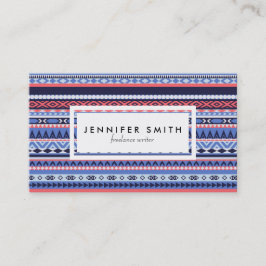 Affärskortet Coral, Navy och Blue mönster Visitkort