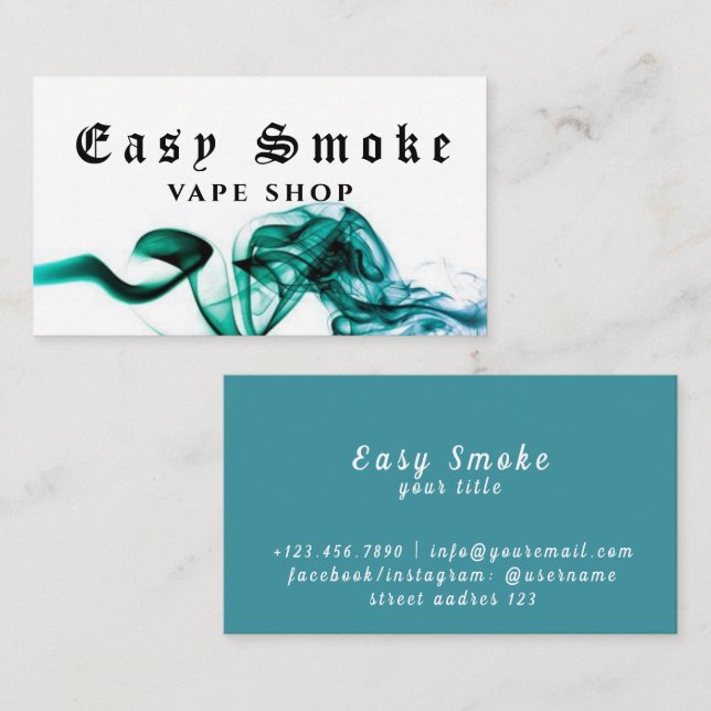 Affärskortet Corolful Smoke Vape Shop Visitkort (Fram/baksida)