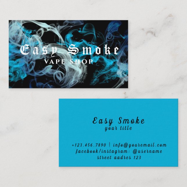 Affärskortet Corolful Smoke Vape Shop Visitkort (Fram/baksida)