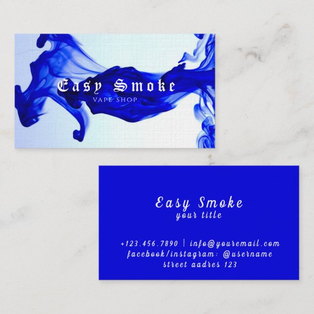 Affärskortet Corolful Smoke Vape Shop Visitkort (Fram/baksida)
