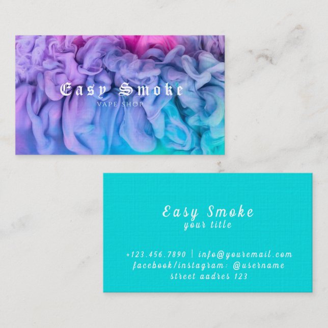 Affärskortet Corolful Smoke Vape Shop Visitkort (Fram/baksida)