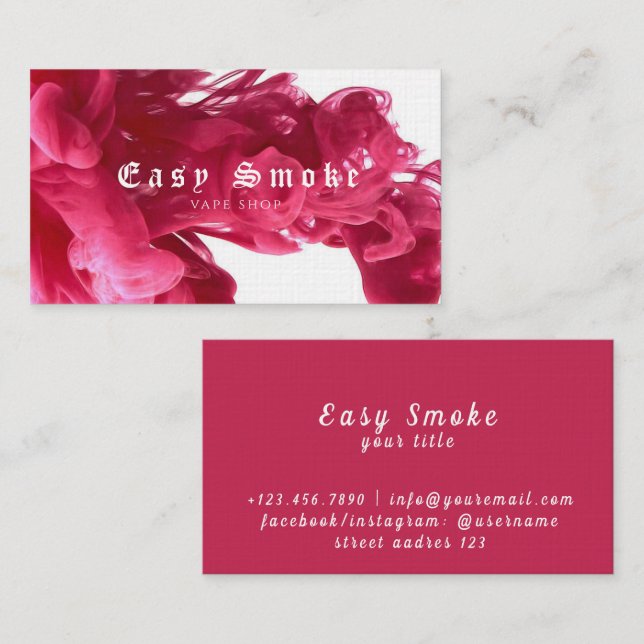 Affärskortet Corolful Smoke Vape Shop Visitkort (Fram/baksida)