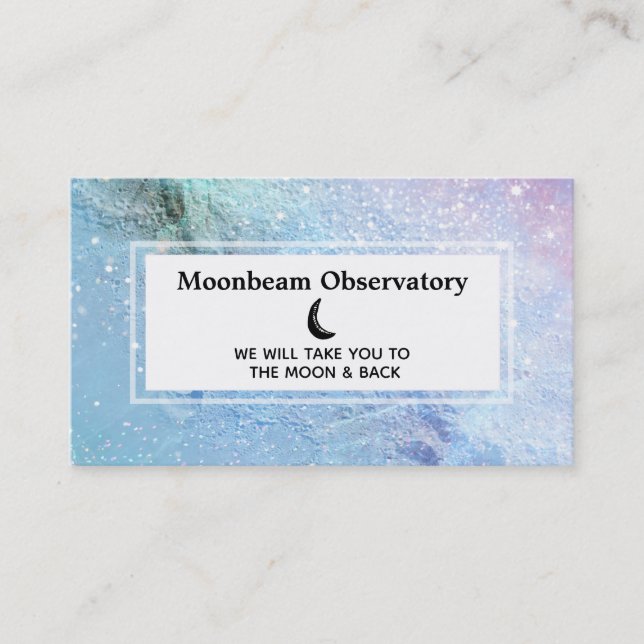 *~* Affärskortet Cosmic Pastel Måne Lunar Yta Visitkort (Framsida)