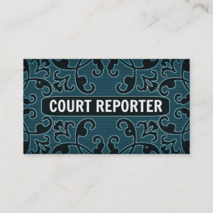 Affärskortet Court Reporter Teal Damask Visitkort