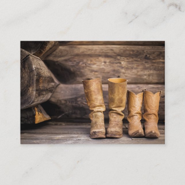 Affärskortet Cowboy & Cowgirl Boots Visitkort (Framsida)