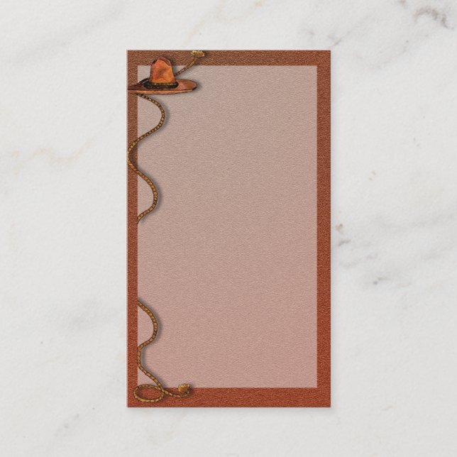 Affärskortet Cowboy Hat och Rope Anpassade Visitkort (Framsida)