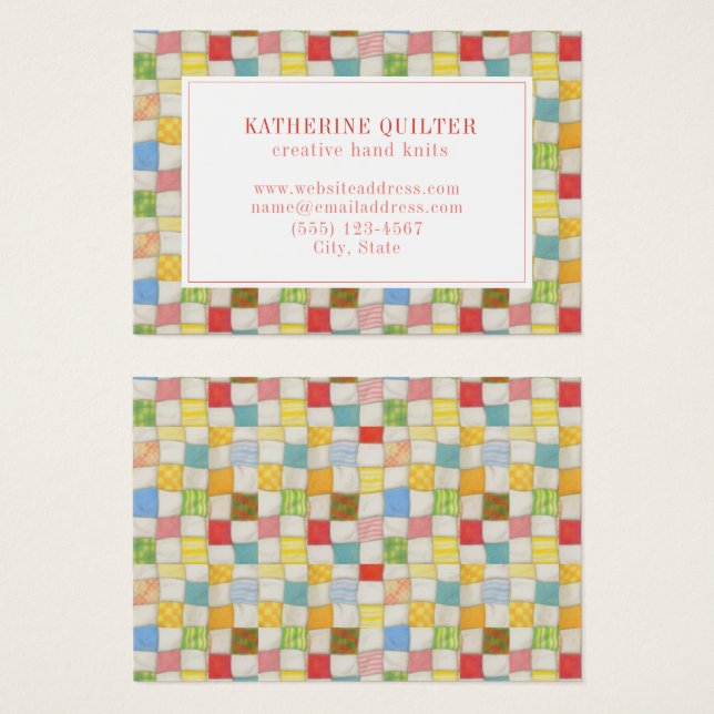 Affärskortet CRAZY QUILT 3,5x2.5 Visitkort (Framsida & baksida)