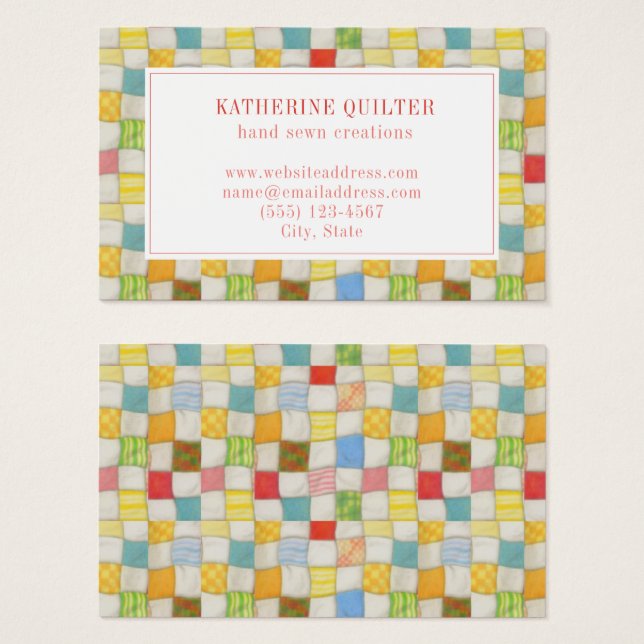 Affärskortet CRAZY QUILT Oceana 3.54x2.165 Visitkort (Framsida & baksida)