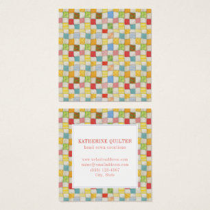 Affärskortet CRAZY QUILT Square Fyrkantigt Visitkort