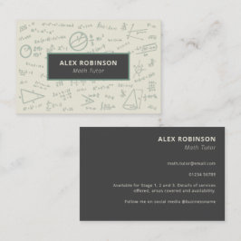 Affärskortet Cream Algebra Math Tutor Visitkort