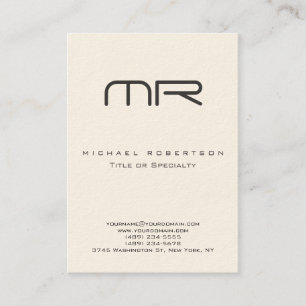 Affärskortet Cream Färg minimalistic Monogram Visitkort
